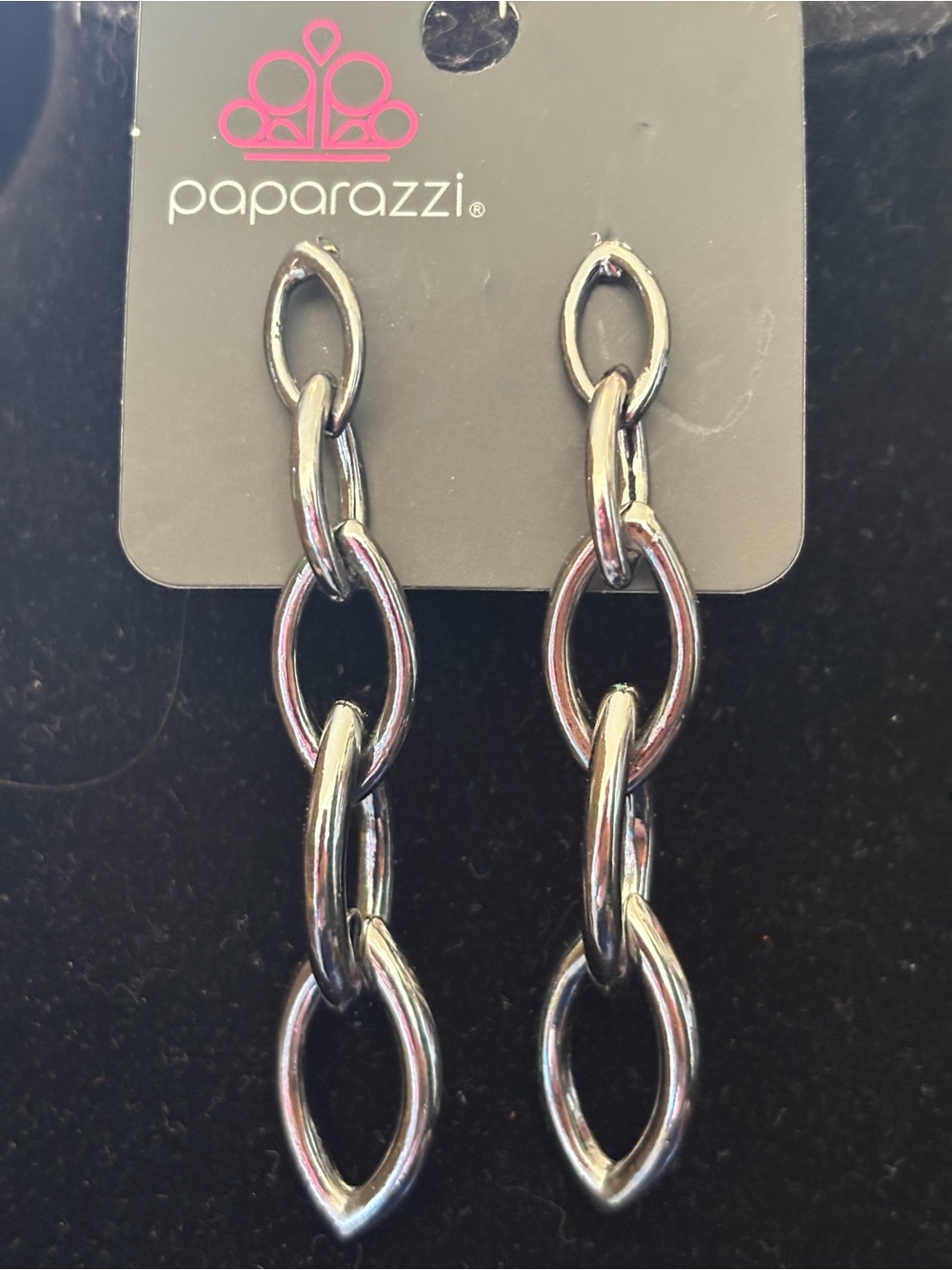 Paparazzi Shiny Silver Link Drop Earrings